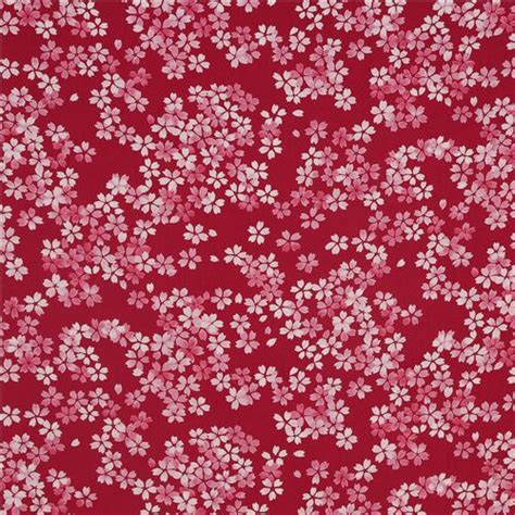 remnant 36 x 112 cm kokka textured japanese kimono fabric red pink white sakura modes4u