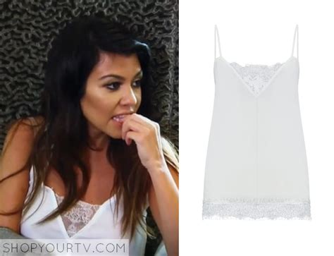 Kuwtk Season 9 Episode 19 Kourtney’s White Lace Inset Cami Shop Your Tv