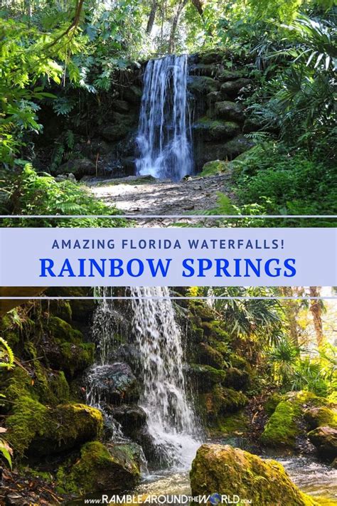 A Waterfall With The Words Amazing Florida Waterfalls Rainbow Springs
