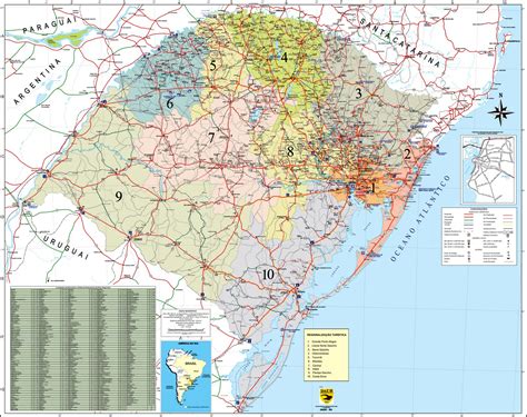 É dividido em 497 municípios e sua área total é de 281 730,223 km², o que equivale a 3,3% da superfície. Mapas do Rio Grande do Sul | MapasBlog