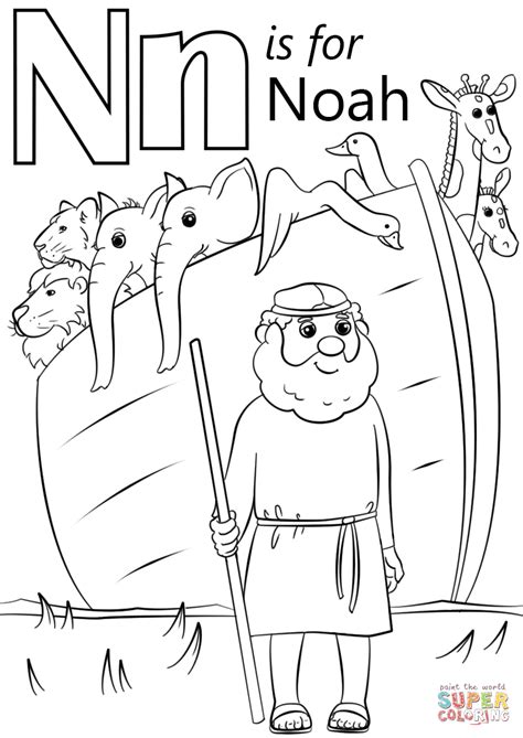 May 24, 2020 · (i made a free printable chart for the pantry door). Letter N is for Noah coloring page | Free Printable ...