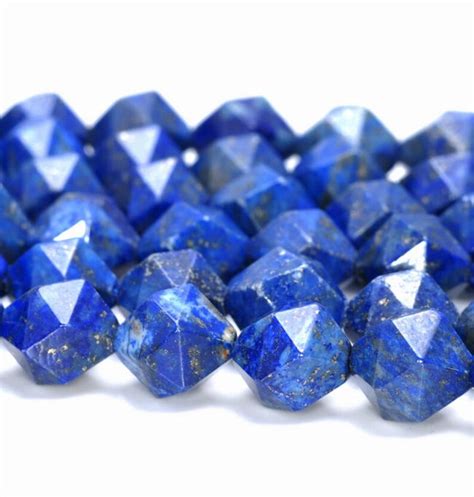 6mm Blue Lapis Lazuli Beads Star Cut Faceted Grade Aa Genuine Etsy