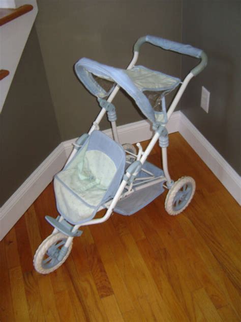 Retired American Girl Bitty Baby Twin Dolls Doll Stroller Blue Green Ebay