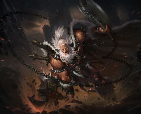 Man Holding Battle Axe Illustration Diablo Diablo Iii Video Games Fantasy Art Hd Wallpaper