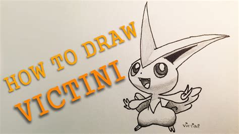 How To Draw Pokemon Victini Slow Tutorial Youtube