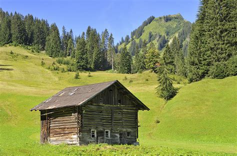 Barn On Green Meadow In The Alps Photograph By Matthias Hauser Fine
