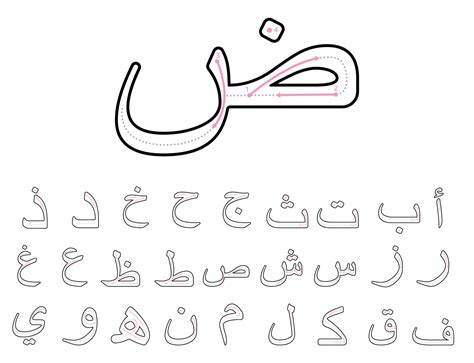 How To Write Arabic Letters With Tracing Guide For Kids 11762996 Vector