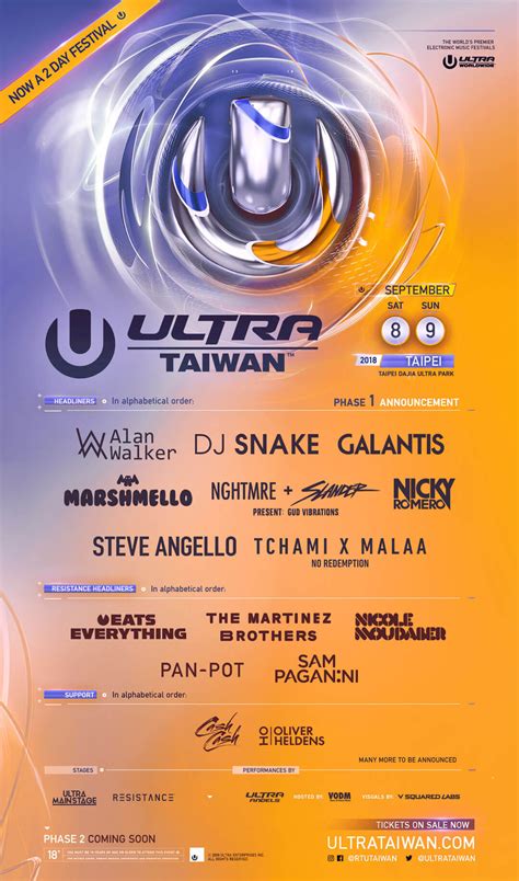 Ultra Taiwan Announces Phase One Lineup Ultra Singapore