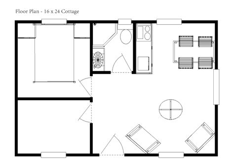 24 Ft X 24 Ft Cabin 24 X 24 Cabin Floor Plans Cottage Floorplans