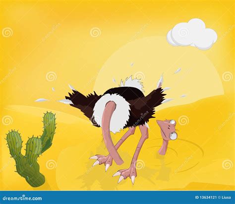 Ostrich And Sand Stock Vector Illustration Of Color 13634121