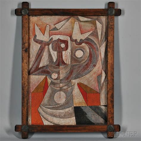 jose maria de servin 1917 1983 abstract composition with figure and two doves sale number