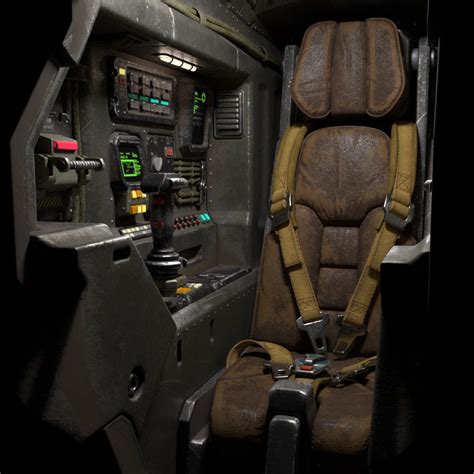 3d science fiction cockpit spaceship interior cockpit