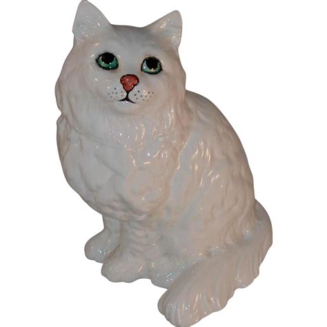 Vintage Glazed Porcelain Large Cat Figurine Marked Beswick England From Giameraandc On Ruby Lane