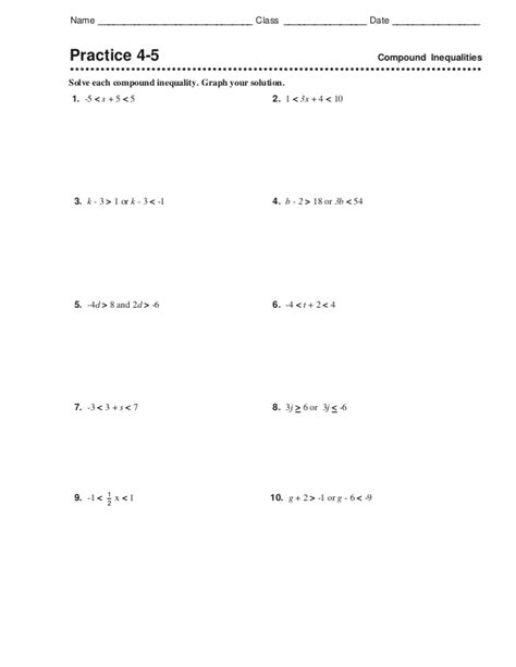 Algebra 2 answer key pdf. 4.5 practice (compound inequalities)