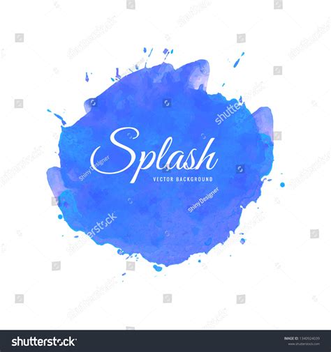 Blue Splash Watercolor Design Stock Vector Royalty Free 1340924039