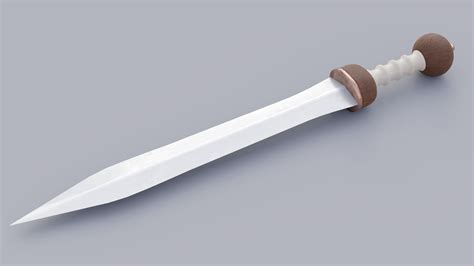 3d Model Roman Gladius Mainz Short Sword Steel Ivory Wood Vr Ar Low