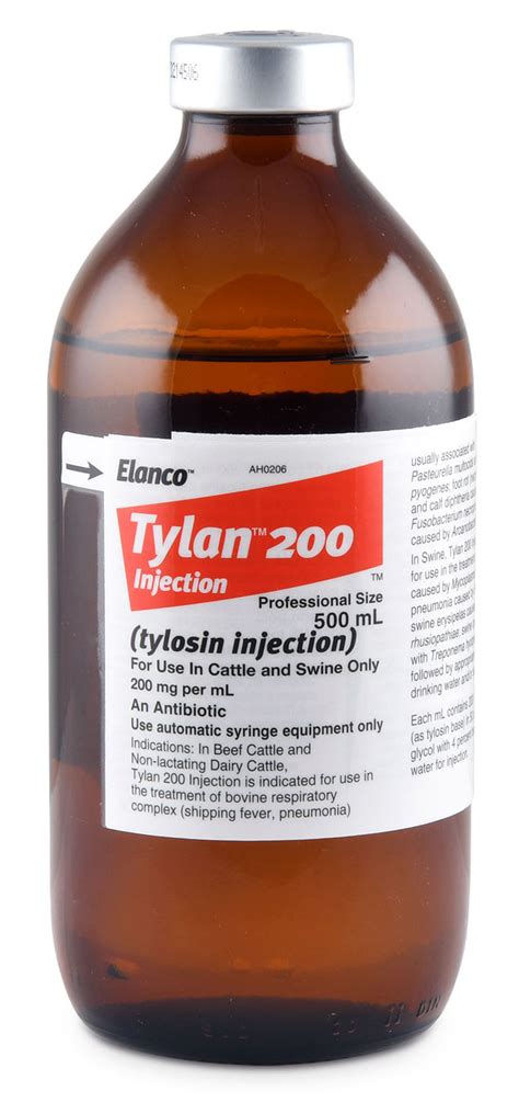 Tylan 200 Antibiotic Injection Cattle And Swine Jeffers