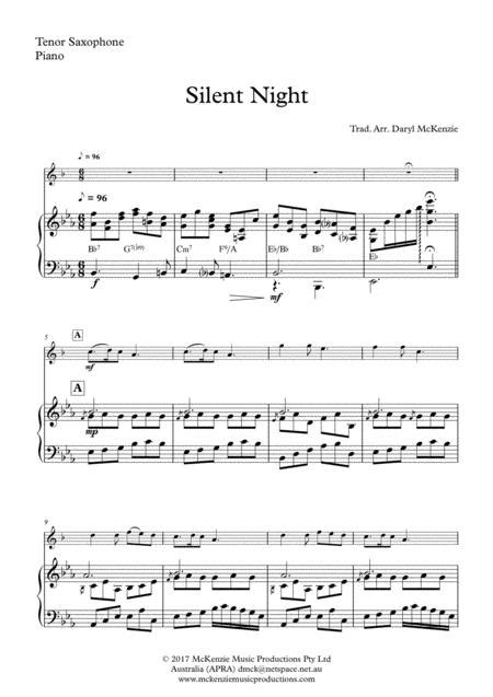 Silent Night Tenor Sax Solo With Piano Accompaniment Key Of Eb By