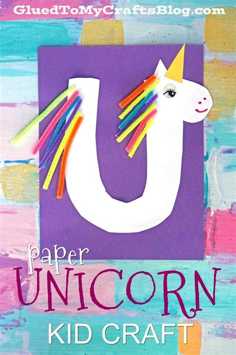 U Is For Unicorn Paper And Pipe Cleaner Craft Preschool Letter