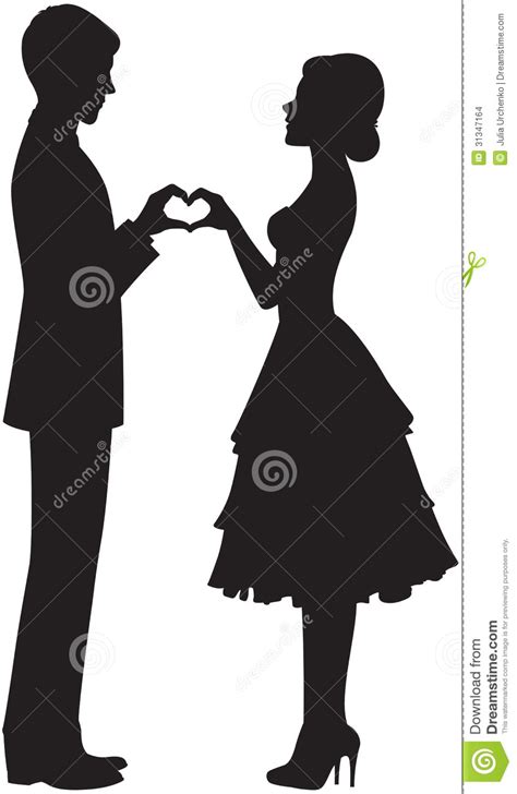 Silhouette Of Bride And Groom Stock Vector Illustration Of Vector