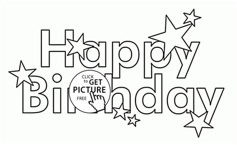 Instead of dropping $5 or more on a greeting card you can grab one of our free birthday cards to print! Happy Birthday Letters Card with Stars coloring page for kids, holiday coloring pages printables ...
