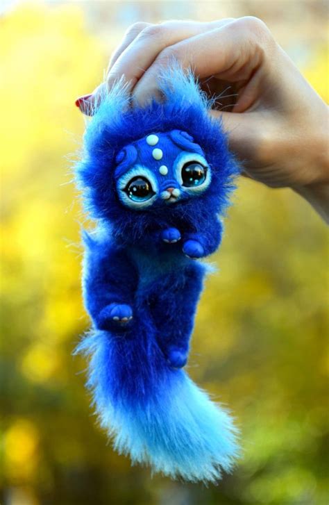 Small Blue Kitten Etsy In 2020 Cute Fantasy Creatures Cute Animals