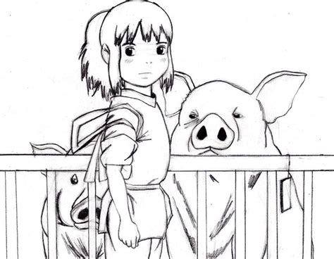 Chihiro From Spirited Away Coloring Page Anime Coloring Pages