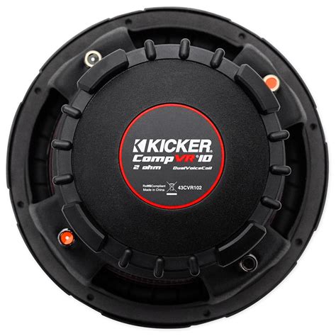 Buy this kicker 10 inch subwoofer to get up to 800 watts of powerful sound and deep bass in a design that takes up less space. (2) Kicker 43CVR102 COMPVR 10" 1400 Watt Car Subwoofers+Sealed Sub Box Enclosure 613816018451 | eBay