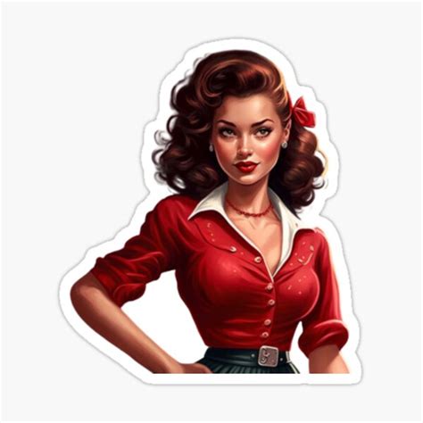 Lady In Red Sticker For Sale By Dygo1986 Redbubble
