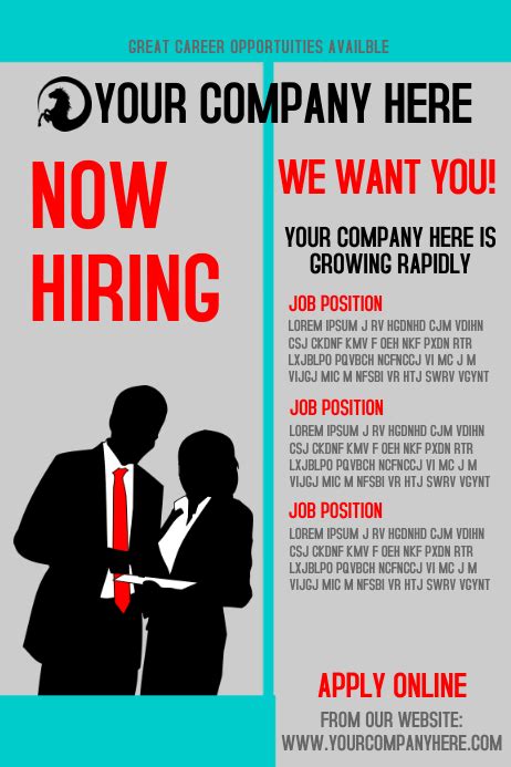 Now Hiring Template Postermywall
