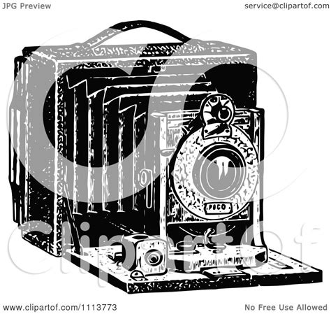 Clipart Vintage Black And White Camera With Bellows