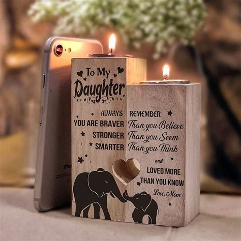 Mom To Daughter Candle Holder For 2020 Xmas Birthday Graduation