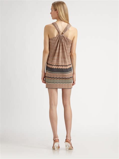 Italian label stages catwalk presentation despite disappearance of vittorio missoni, son of the firm's founders. M Missoni Zigzag Halter Dress in Blush (Pink) - Lyst