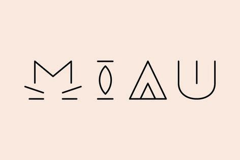 MIAU Typography #cat #typography | Cat logo design, Cat logo, Tattoo lettering