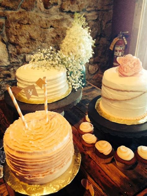 Each tier had 3 cake layers that were about 1 inch tall. This brings a whole new look to cake tables! We set up ...