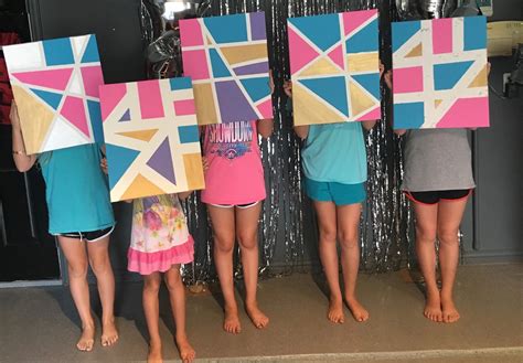 Crafty Texas Girls Diy Abstract Art Using Tape Paint