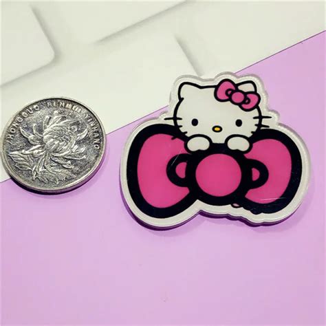 new 1pcs hello kitty cat icon badges for clothing acrylic brooches backpack bags decoration