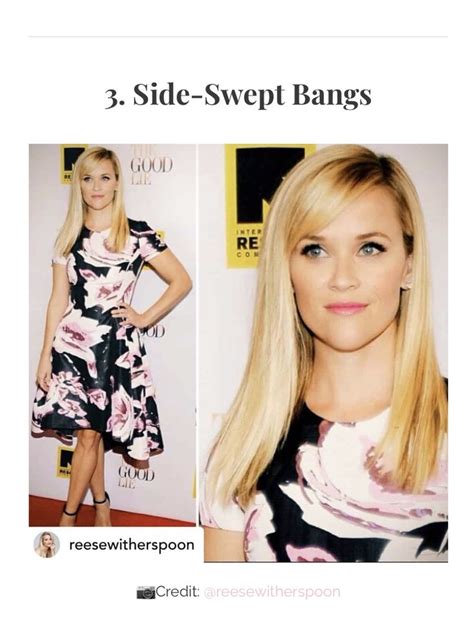 Side Swept Bangs Reese Witherspoon Hair Wedding Hair Side Curly Hair Styles Naturally