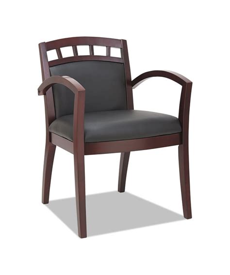 Arms alera rl4319m reception lounge series guest chair, mahogany/black leather 124.16. Alera Reception Lounge 500 Series Arch CutOut Wood Chair ...