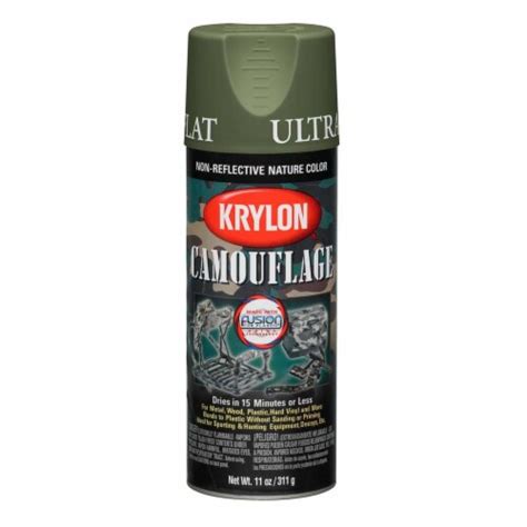 Krylon Camouflage Fusion Ultra Flat Spray Paint Woodland 11 Oz