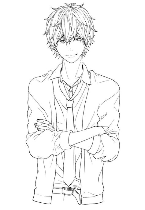 63 Coloring Pages Anime Boy Hd Coloring Pages Printable