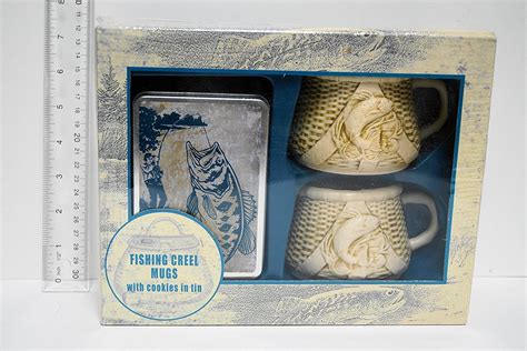 Fishing Creel Mugs With Cookies In Tin Item 487100 Home