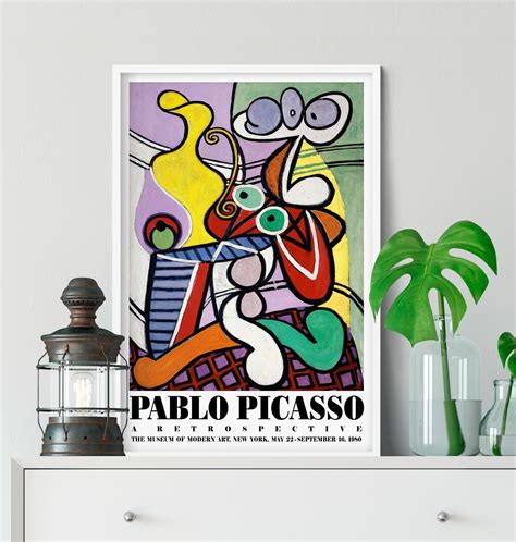 Pablo Picasso Art Exhibition Poster Abstract Art Cubism Etsy
