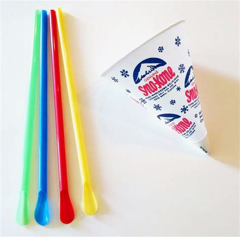 Buy Snow Cone Cups 50 Pack Of Snow Cone Cups And Spoon Straws 6 Oz Sno Cone Cups And 8 Spoon