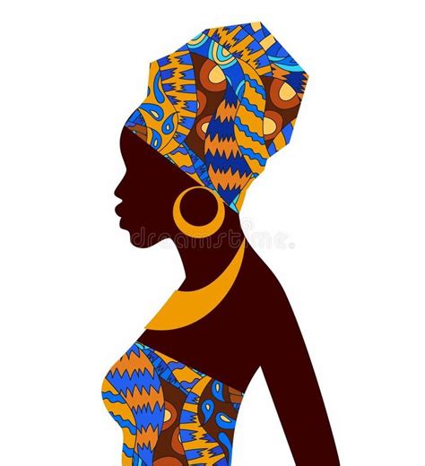 Download Silhueta De Meninas Africanas No Turbante Colorido Brilhante