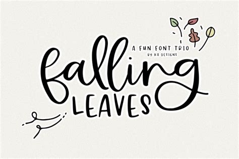 Falling Leaves A Font Duo With Doodles Script Print Handwritten