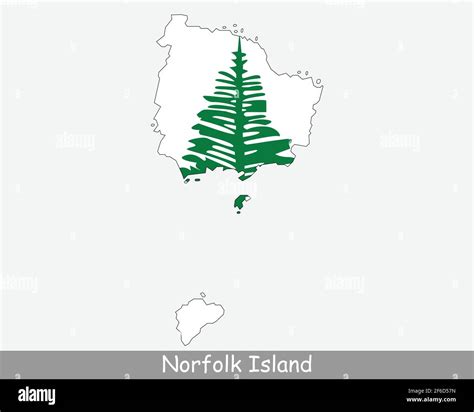 Bandera Del Mapa De La Isla De Norfolk Mapa De La Isla Norfolk Con