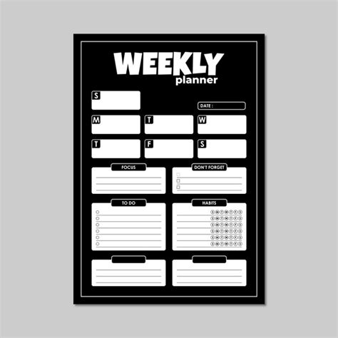 Premium Vector Weekly Planner Template Vector