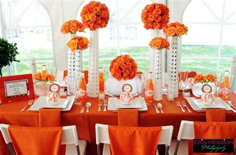 31 Days Of Orange Day 2 Orange And White Party Decor Orange Wedding