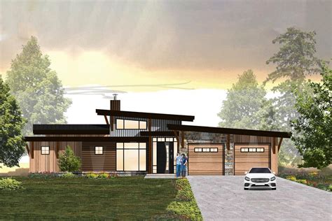 Plan 18883ck 3 Bed Contemporary House Plan Ideal For Sloped Lot